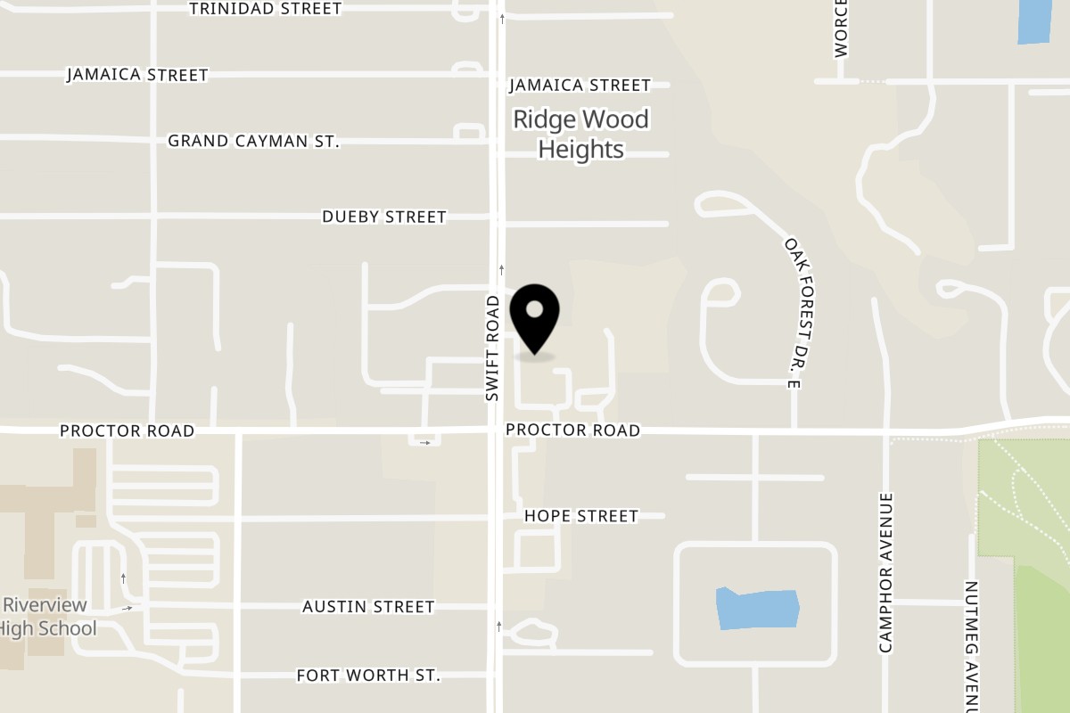 Map showing the location of Stella’s Greek Cuisine on 4783 Swift Rd in Sarasota